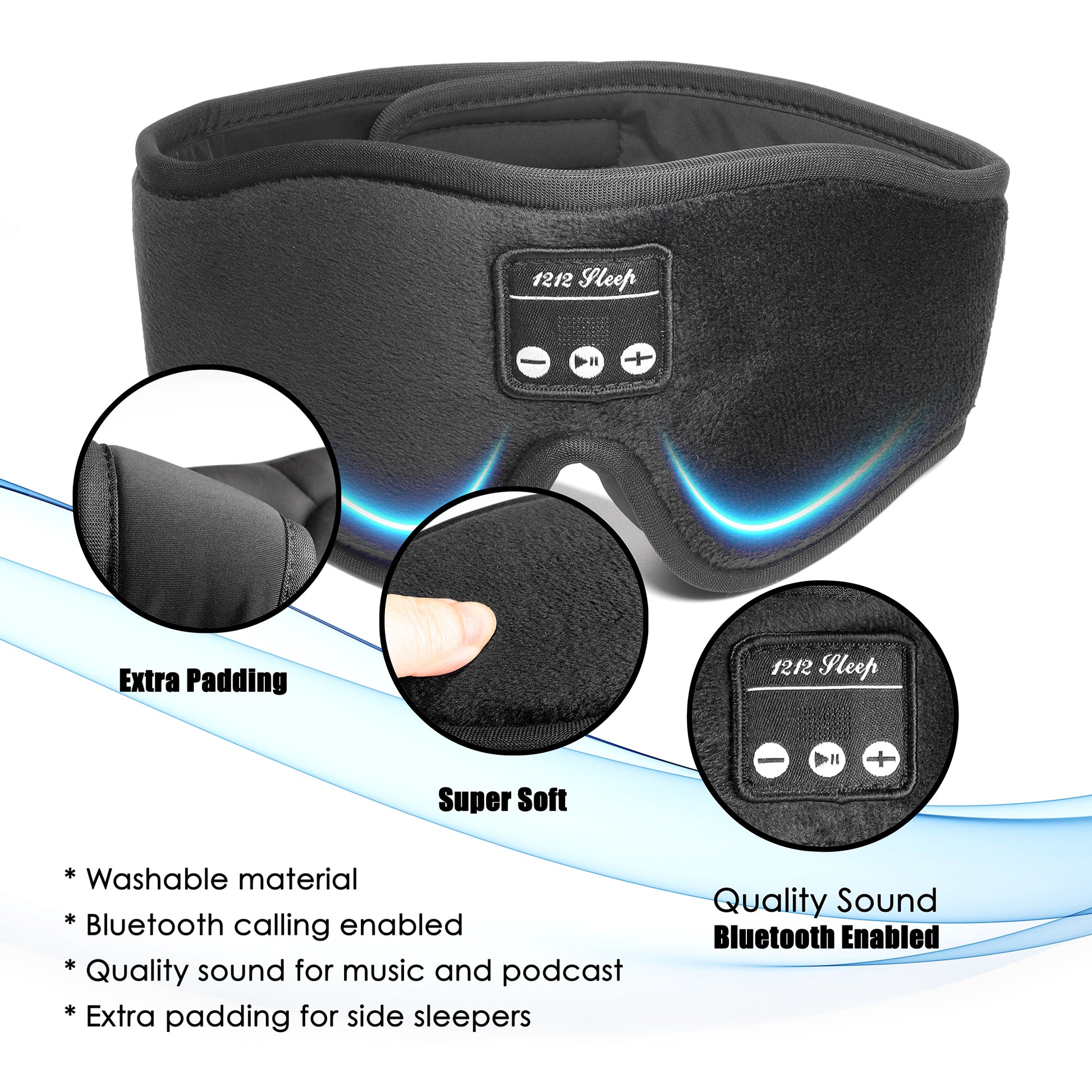 3d Wireless Sleeping Eye Mask Bluetooth Headphones Stereo Music Headset  Block Light Eye Mask For Better Sleep